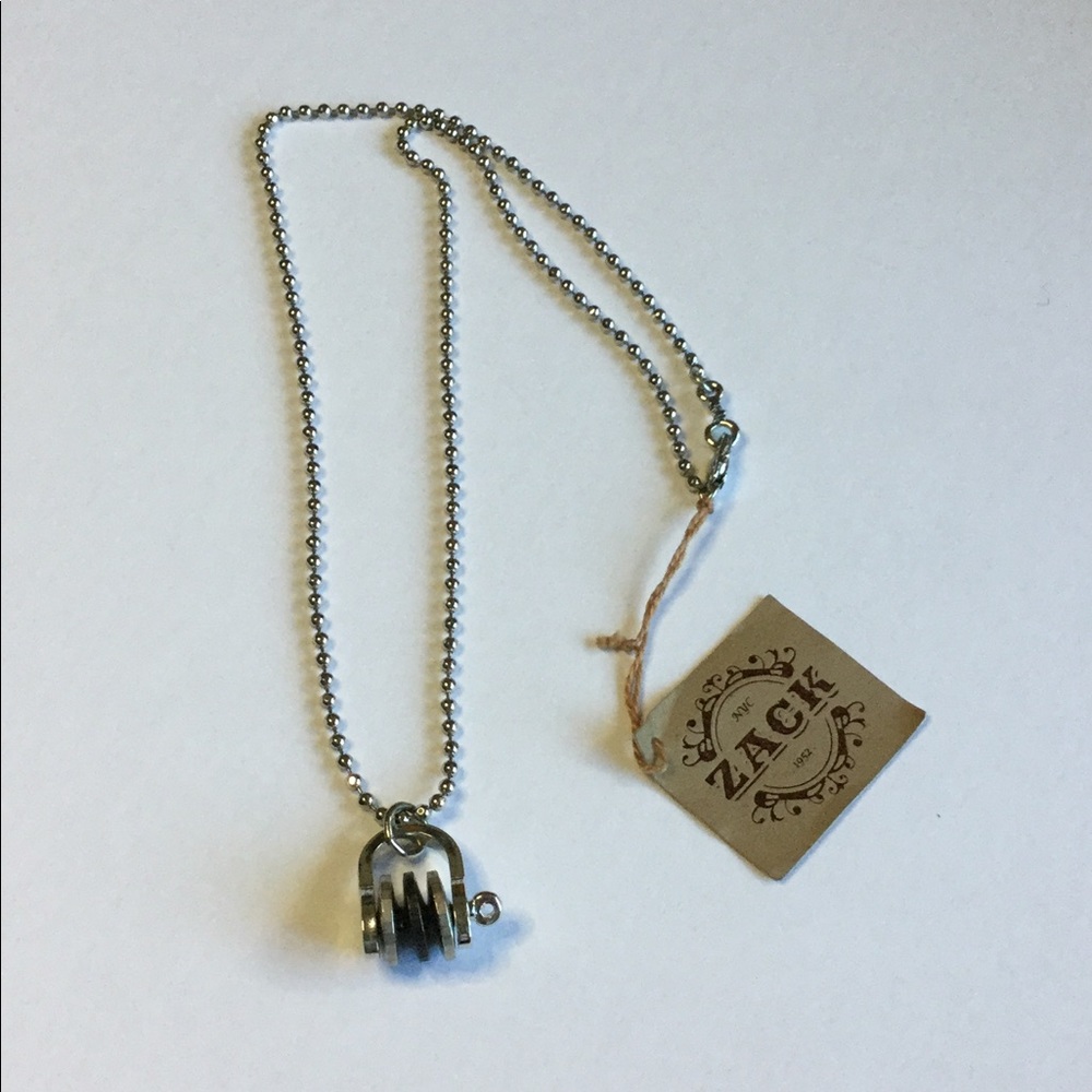 ZACK MENS PENDANT NECKLACE STAINLESS STEEL NWT